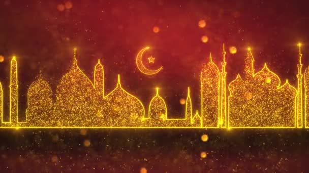 Islam Tema Fondo Para Ramadán Eid Muharram Hijri Haj Eventos — Vídeo de stock