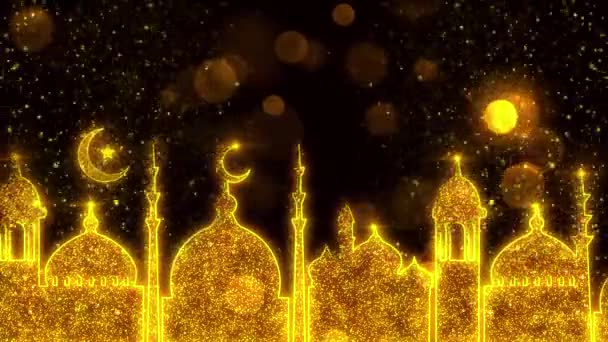 开斋节 Muharram Hijri Haj活动的伊斯兰主题背景 — 图库视频影像