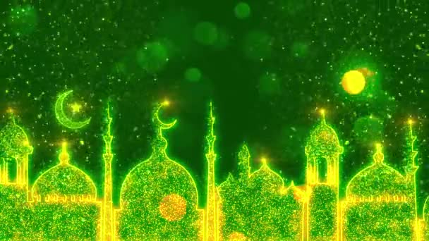 Тема Ислама Предпосылки Рамадан Мухаррам Хиджри Хадж Событий — стоковое видео