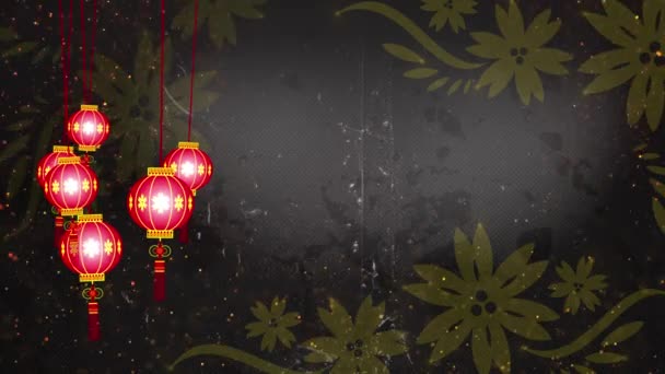 中国のランタン ライト シームレスなループとの背景アニメーション — ストック動画