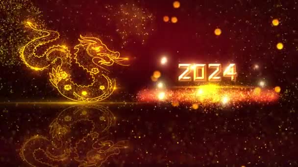 Tahun Baru Cina 2024 Animasi Latar Belakang — Stok Video