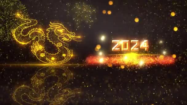 Chiński Nowy Rok 2024 Tło Animacja — Wideo stockowe