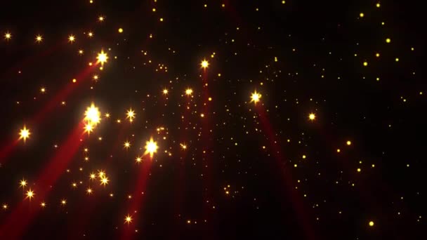 Estrelas Queda Com Raios Animação Com Loop Sem Costura — Vídeo de Stock