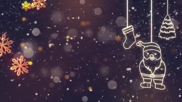 원활한 루프와 크리스마스 애니메이션 시즌을위한 고품질 크리스마스 애니메이션 원활한 루프로 — 비디오