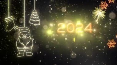 2024 Mutlu Yıllar Temalı Arka plan Animasyonu, Tatil Mevsimleri İçin Yüksek Kalite Yeni Yıl Animasyonu, Yeni Yıl Animasyonu 2024 Yıl İçin Yüksek Kaliteli Yeni Yıl Animasyonu