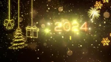 2024 Mutlu Yıllar Temalı Arka plan Animasyonu, Tatil Mevsimleri İçin Yüksek Kalite Yeni Yıl Animasyonu, Yeni Yıl Animasyonu 2024 Yıl İçin Yüksek Kaliteli Yeni Yıl Animasyonu