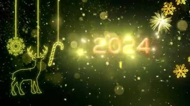 2024 Mutlu Yıllar Temalı Arka plan Animasyonu, Tatil Mevsimleri İçin Yüksek Kalite Yeni Yıl Animasyonu, Yeni Yıl Animasyonu 2024 Yıl İçin Yüksek Kaliteli Yeni Yıl Animasyonu