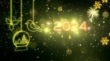 2024 Mutlu Yıllar Temalı Arka plan Animasyonu, Tatil Mevsimleri İçin Yüksek Kalite Yeni Yıl Animasyonu, Yeni Yıl Animasyonu 2024 Yıl İçin Yüksek Kaliteli Yeni Yıl Animasyonu