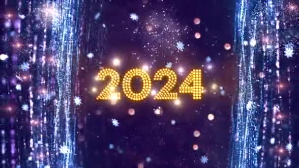 2024 Gelukkig Nieuwjaar Themaachtergrond Animatie Hoogwaardig Nieuwjaar Animatie Voor Feestdagen — Stockvideo