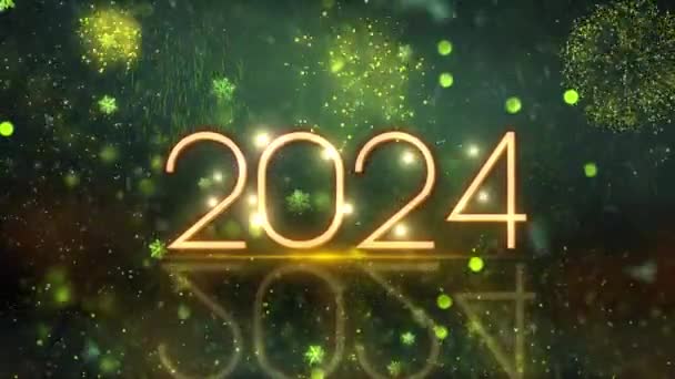 2024 Щасливий Новий Рік Тематичний Фон Анімація Висока Якість Новий — стокове відео