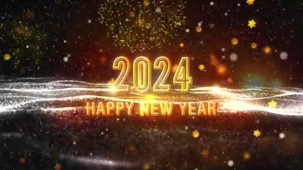 2024 Happy New Year Themed Background Animation High Quality New — Αρχείο Βίντεο
