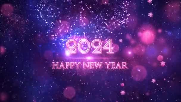 2024 Feliz Ano Novo Animação Fundo Temática Animação Ano Novo — Vídeo de Stock