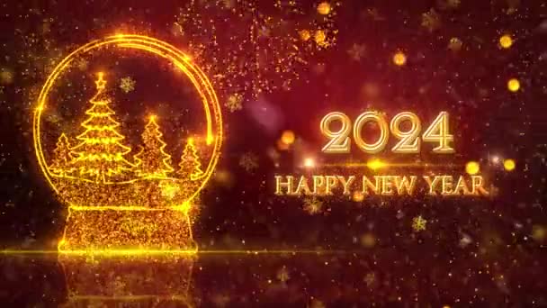 2024 Happy New Year Themed Background Animation High Quality New — Stock video