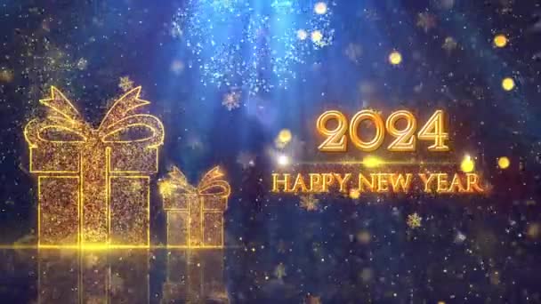 2024 Gott Nytt Tema Bakgrund Animation Hög Kvalitet Nyår Animation — Stockvideo