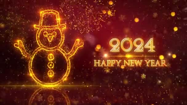 Animación Fondo Temática Año Nuevo Feliz 2024 Animación Año Nuevo — Vídeo de stock
