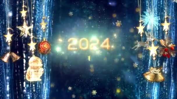 2024 Happy New Year Themed Background Animation High Quality New — Αρχείο Βίντεο