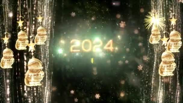 Animación Fondo Temática Año Nuevo Feliz 2024 Animación Año Nuevo — Vídeos de Stock