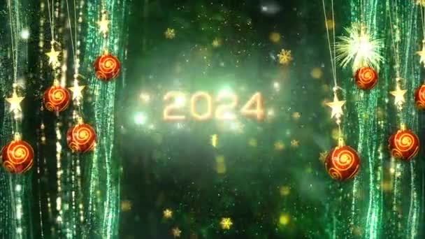 2024 Щасливий Новий Рік Тематичний Фон Анімація Висока Якість Новий — стокове відео