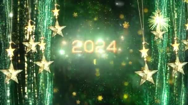 2024 幸せな新年テーマの背景アニメーション ホリデーシーズンのための高品質の新年のアニメーション 年のための高品質ハッピー新年アニメーション 2024 — ストック動画