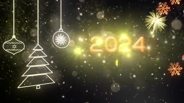 2024 Happy New Year Themed Background Animation High Quality New — Stok Video