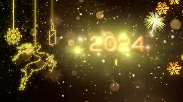 2024 Bonne Année Animation Fond Thématique Animation Nouvelle Année Haute — Video