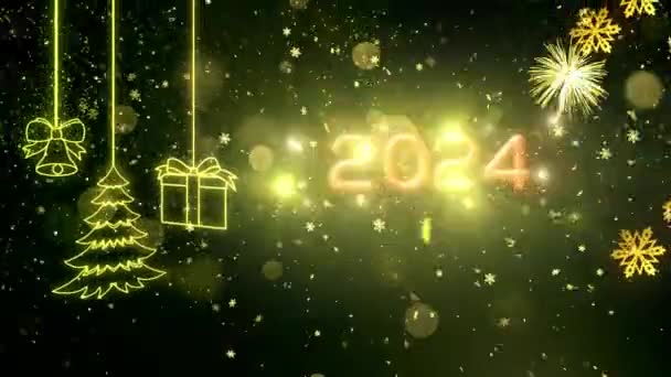 2024 Felice Anno Nuovo Tema Sfondo Animazione Animazione Alta Qualità — Video Stock