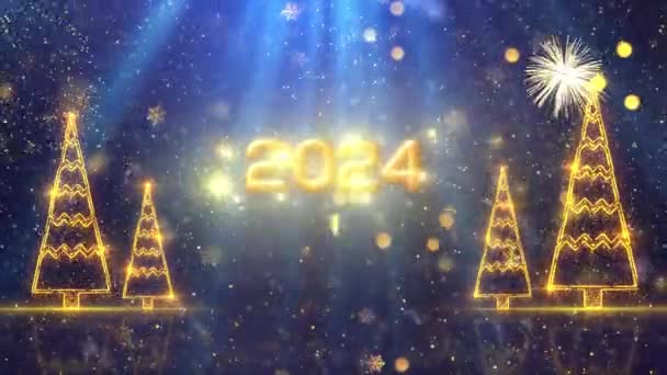 2024 Happy New Year Animation High Quality New Year Animation — стоковое видео