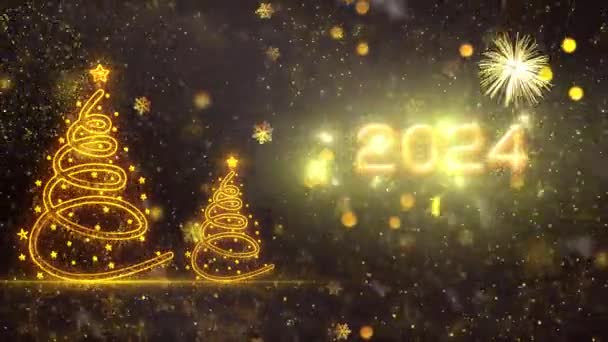2024 Felice Anno Nuovo Tema Sfondo Animazione Animazione Alta Qualità — Video Stock