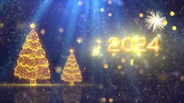 2024 Nou Fericit Animație Fundal Tematică Anul Nou Înaltă Calitate — Videoclip de stoc
