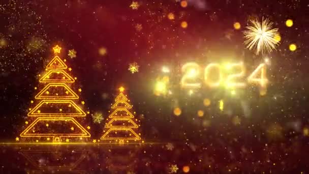 2024 Happy New Year Themed Background Animation High Quality New — Stock Video