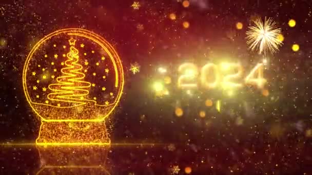 2024 幸せな新年テーマの背景アニメーション ホリデーシーズンのための高品質の新年のアニメーション 年のための高品質ハッピー新年アニメーション 2024 — ストック動画