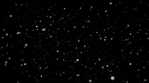 Realistic Snow Snowflakes Animation Seamless Loop High Quality Winter Christmas — Stock Video