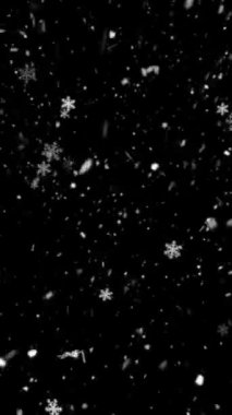 Dikey Gerçekçi Çözünürlük Kar ve Kar Taneleri, Gezici Videolar, Makaleler, Kış ve Noel Teması Canlandırması için Yararlı, Kusursuz Döngüsüz Döngü ile Süreyi Gerektiği Gibi Genişlet
