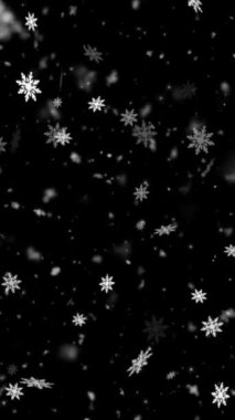Dikey Gerçekçi Çözünürlük Kar ve Kar Taneleri, Gezici Videolar, Makaleler, Kış ve Noel Teması Canlandırması için Yararlı, Kusursuz Döngüsüz Döngü ile Süreyi Gerektiği Gibi Genişlet