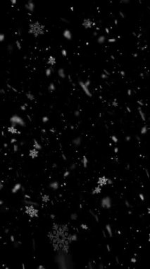 Dikey Gerçekçi Çözünürlük Kar ve Kar Taneleri, Gezici Videolar, Makaleler, Kış ve Noel Teması Canlandırması için Yararlı, Kusursuz Döngüsüz Döngü ile Süreyi Gerektiği Gibi Genişlet