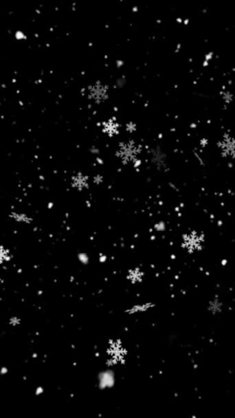 Resolución Vertical Realista Animación Nieve Copos Nieve Con Lazo Sin — Vídeo de stock