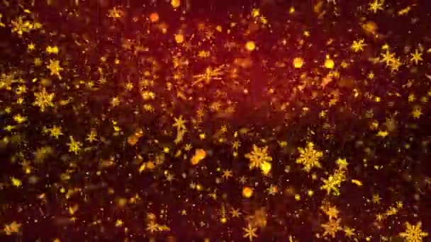 Yılbaşı Teması Karlı Sonbahar Kar Taneleri Arkaplan Animasyonu Kusursuz Döngü — Stok video