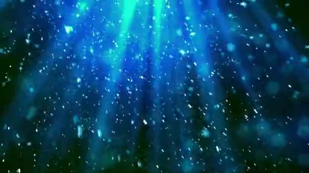 Vánoční Téma Sněhové Vločky Sněhové Vločky Nebeských Paprscích Pozadí Animace — Stock video