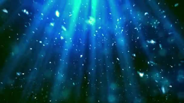Tema Navidad Caída Nieve Copos Nieve Los Rayos Celestiales Animación — Vídeo de stock