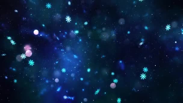 Jul Tema Snöfall Och Snöflingor Bakgrund Animation Med Sömlös Loop — Stockvideo