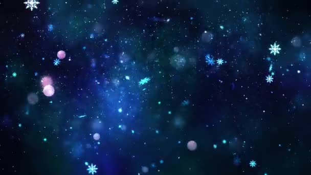 Christmas Theme Snow Fall Snowflakes Background Animation Seamless Loop High — Stock Video