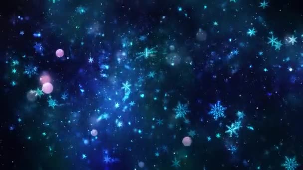 Navidad Tema Nieve Caída Copos Nieve Fondo Animación Con Lazo — Vídeos de Stock