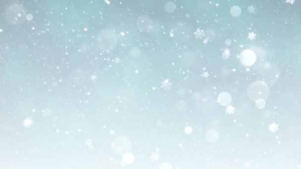 圣诞主题降雪和雪花背景动画与无缝线 高品质圣诞动画与假日季节 延长持续时间容易与无缝线 — 图库视频影像
