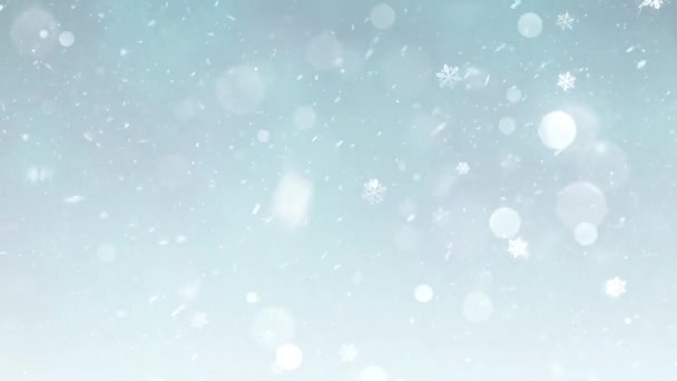 Tema Natale Autunno Neve Fiocchi Neve Animazione Sfondo Con Seamless — Video Stock