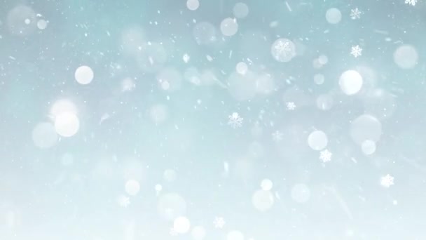 Weihnachtsthema Schneefall Und Schneeflocken Hintergrundanimation Mit Nahtloser Schleife Hochwertige Weihnachtsanimation — Stockvideo