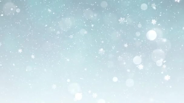 圣诞主题降雪和雪花背景动画与无缝线 高品质圣诞动画与假日季节 延长持续时间容易与无缝线 — 图库视频影像