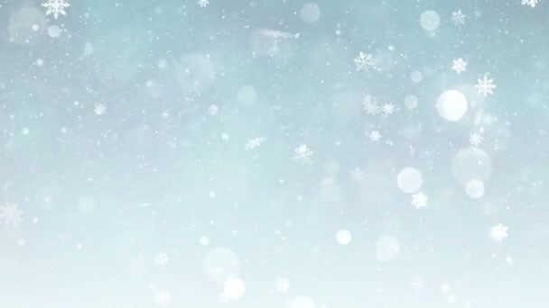 Karácsonyi Téma Hóesés Hópehely Háttér Animáció Zökkenőmentes Hurok Kiváló Minőségű — Stock videók