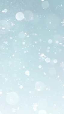 Mobil Dikey Çözünürlük 1080x1920 Pikseller, Zarif Noel Kar Tanesi ve Dikey Çözünürlüklü Kar Taneleri Döngüsü, Dikey Çözünürlük Mobil Videolar için harika çalışır, her süre için kolaylıkla döngüye girer, Noel, Yeni Yıl, Kış Promosyonları İçin Uygun