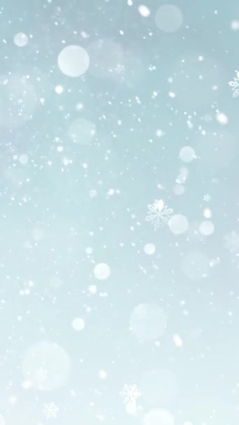 Resolución Vertical Móvil 1080X1920 Píxeles Navidad Elegante Nieve Copos Nieve — Vídeos de Stock