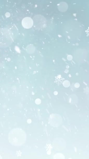 Mobilna Rozdzielczość Pionowa 1080X1920 Pikseli Elegancki Boże Narodzenie Śnieg Płatki — Wideo stockowe